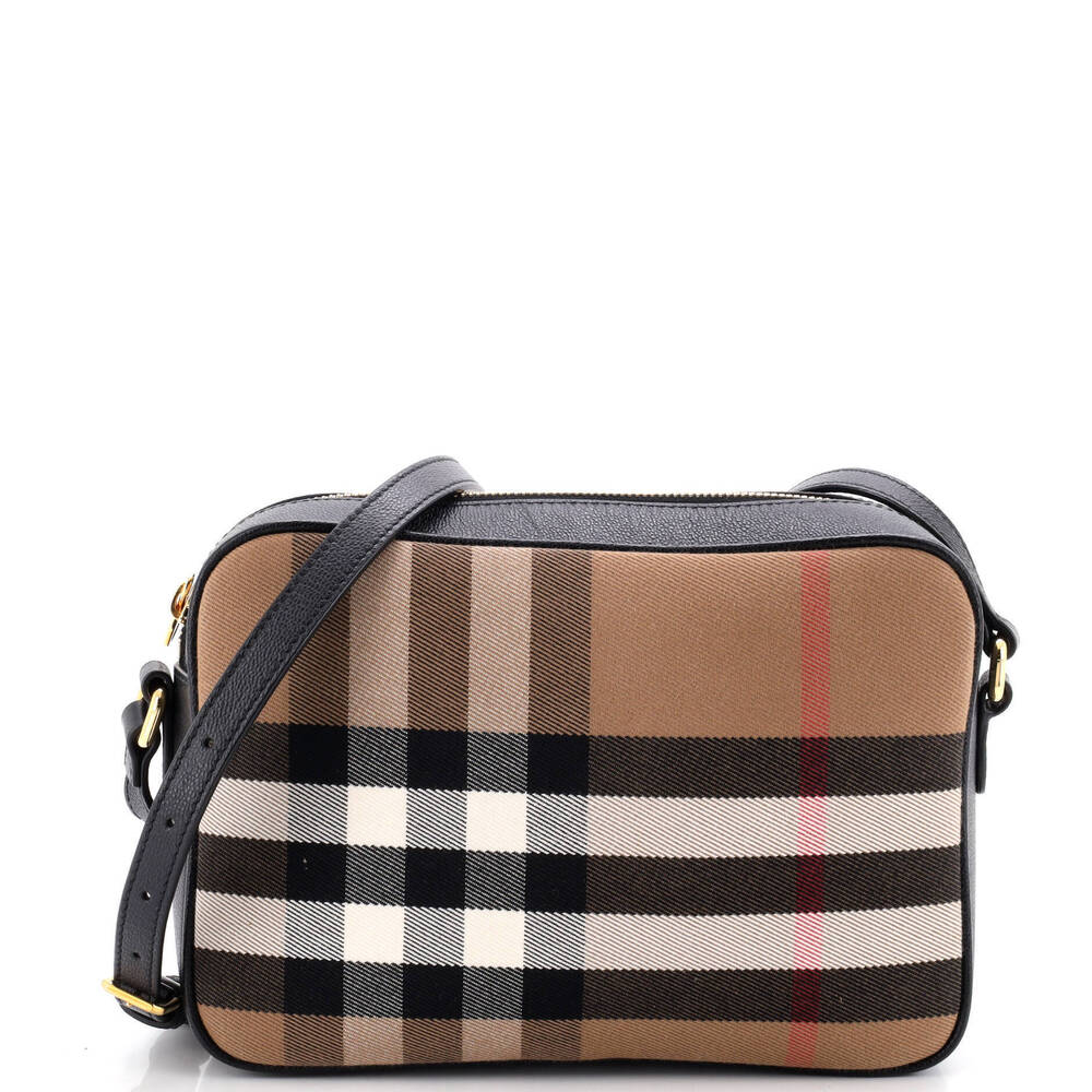 Burberry Small Camera Bag House Check Canvas